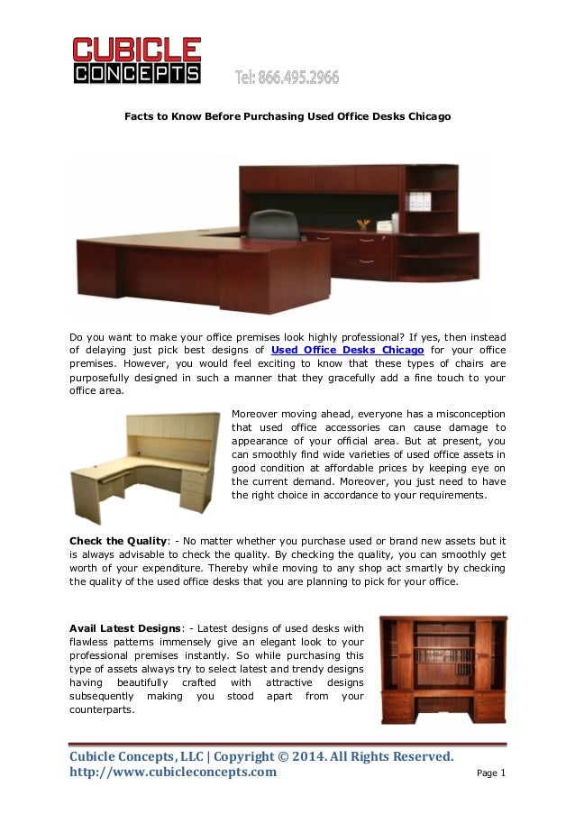 Facts to know before purchasing used office desks chicago