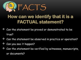Grade 8 English Lesson (Facts vs. Opinion) | PPTX