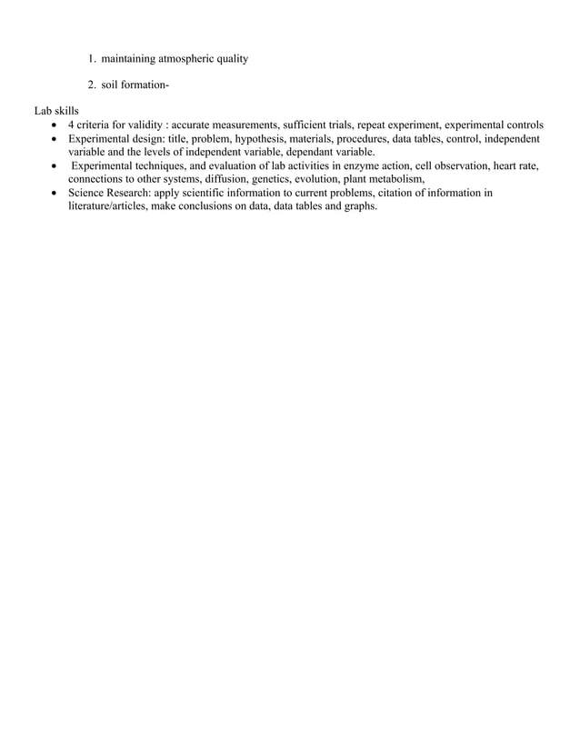 Biology Facts you need to know to pass the living environment regents