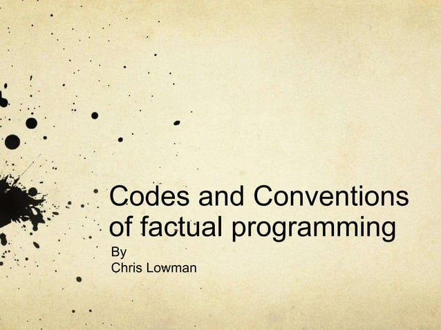 Factual programming powerpoint | PPT