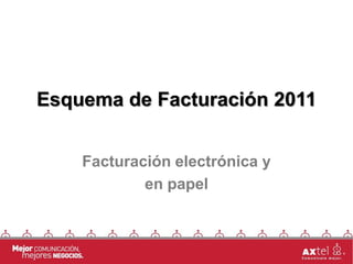 Esquema de Facturación 2011


    Facturación electrónica y
            en papel
 