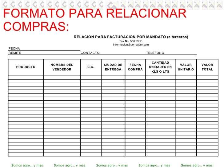 formato de facturas de compra