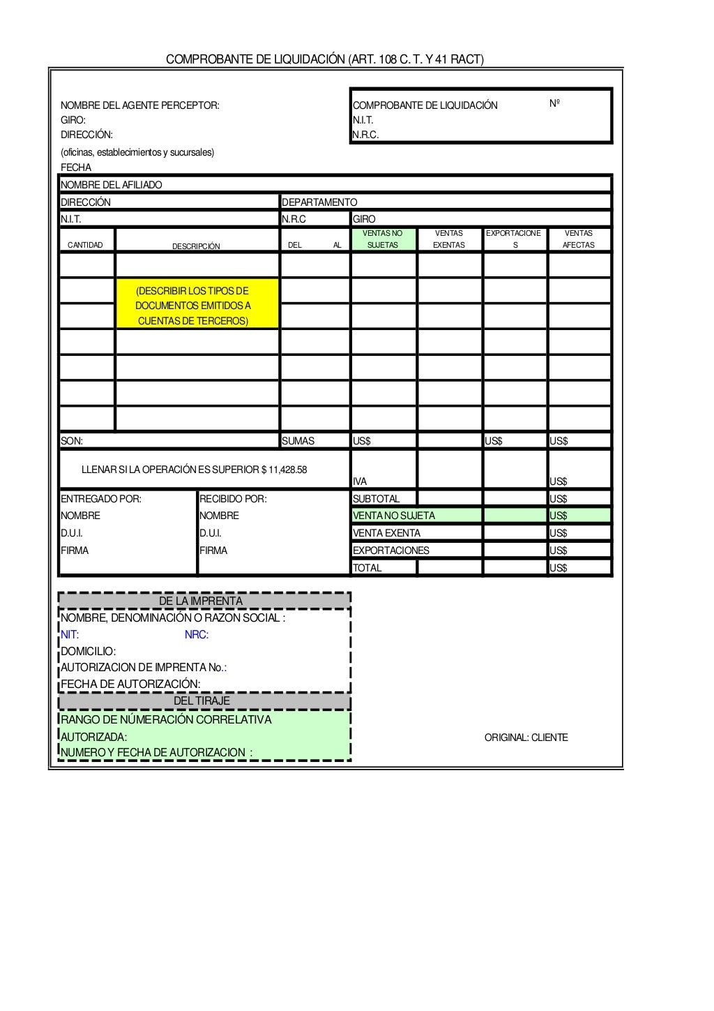 Facturacion segun reformas Código Tributario El Salvador