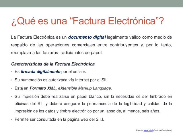 factura electrónica servicio de impuestos internos chile