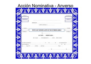 Acción Nominativa - Anverso
 