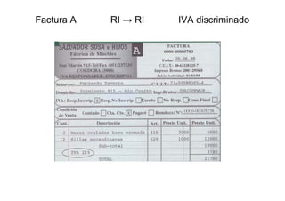 Factura A   RI → RI   IVA discriminado
 