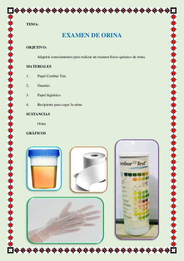 INFORME DEL EXAMEN DE ORINA