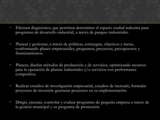 Consultor y asesor empresarial en áreas relacionadas con la administración de la producción y los servicios con capacidad de trabajo en equipo.