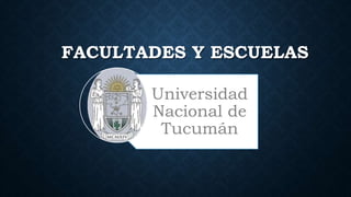Universidad
Nacional de
Tucumán
FACULTADES Y ESCUELAS
 