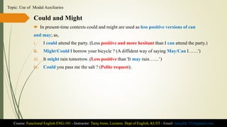 use of modal auxiliary verbs | PPTX