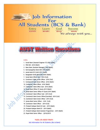 Faculty based bank written solution | PDF