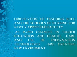 Faculty development programs in nursing | PPTX