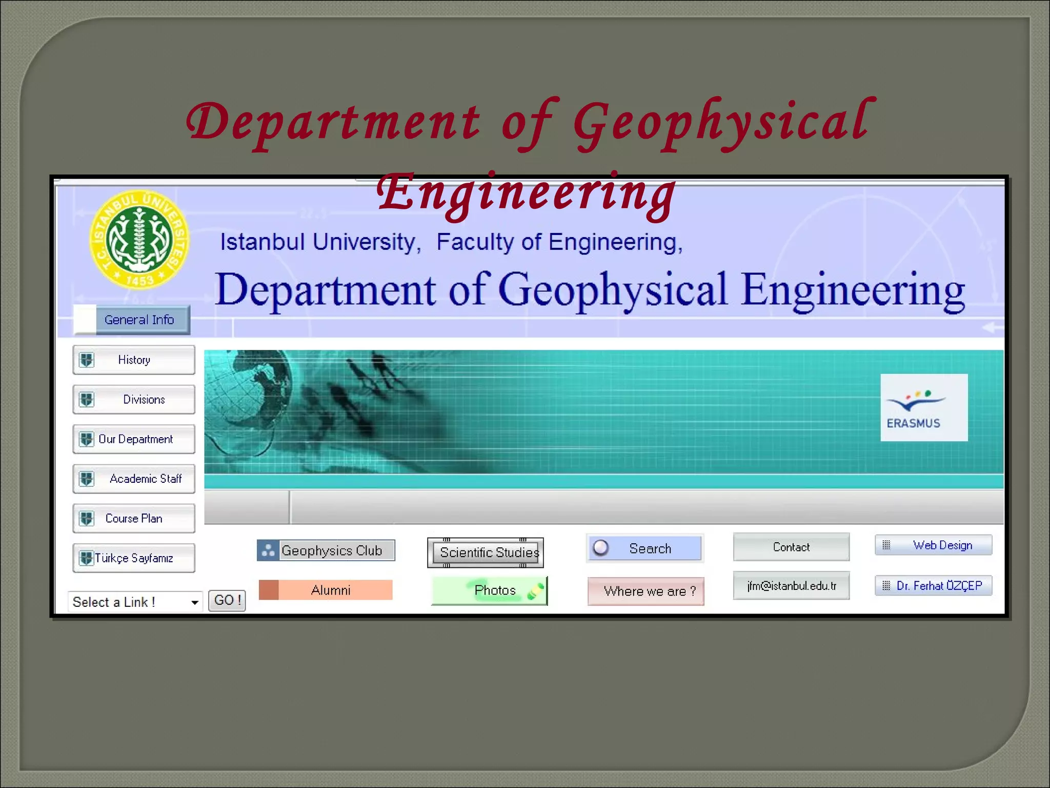 Department of Geophysical Engineering 