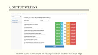 Online Faculty evaluation system project presentation | PDF
