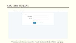 Online Faculty evaluation system project presentation | PDF