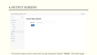 Online Faculty evaluation system project presentation | PDF