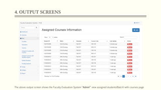 Online Faculty evaluation system project presentation | PDF