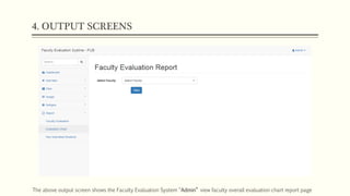 Online Faculty evaluation system project presentation | PDF