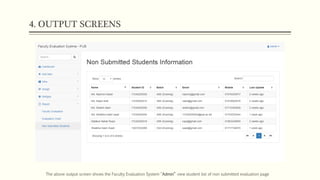 Online Faculty evaluation system project presentation | PDF