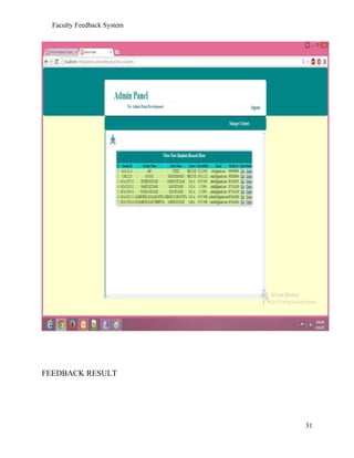 Faculty Feedback System
FEEDBACK RESULT
31
 