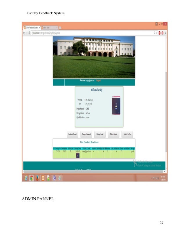 Project Report Of Faculty Feedback System