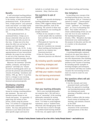 Faculty Focus Special Report Philosophy of Teaching Statements | PDF