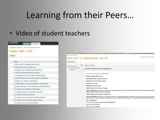 Learning from their Peers…
• Video of student teachers

 