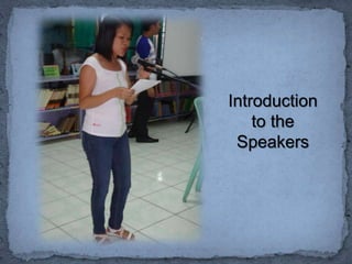Introduction
    to the
 Speakers
 