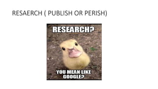 RESAERCH ( PUBLISH OR PERISH)