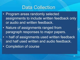 SampleConvenienceNursing programs & Faculty Certificate Program (FCP) students and facultyParticipants:8 faculty respondents (all)14 student respondents – 8 FCP, 6 Practical Nursing Program18