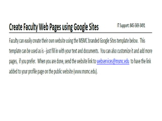 Faculty websites directions slides