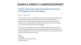 SAMPLE WEEKLY ANNOUNCEMENT
 