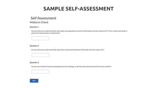 SAMPLE SELF-ASSESSMENT
 