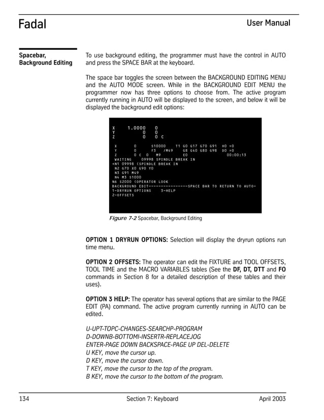 Fadal Keyboard User Manual PDF