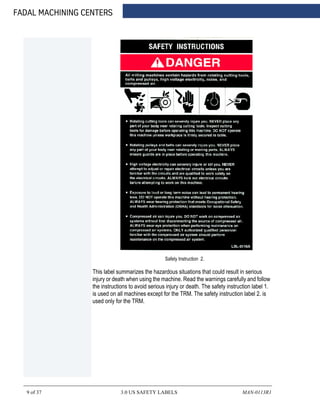 Fadal Safety Section CNC Machine Manual - ITSCNC | PDF
