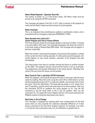 Fadal Troubleshooting Maintenance Manual | PDF