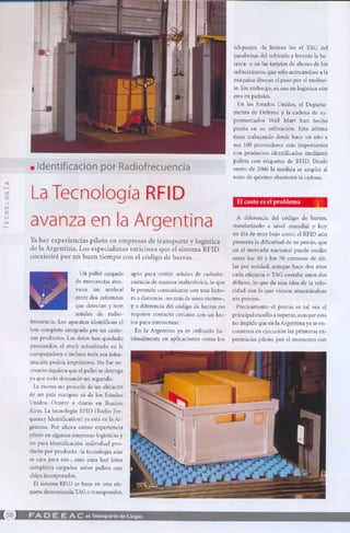 La Tecnología de RFID avanza en la Argentina