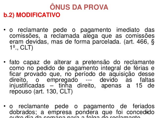 Trabalho - provas no processo do trabalho