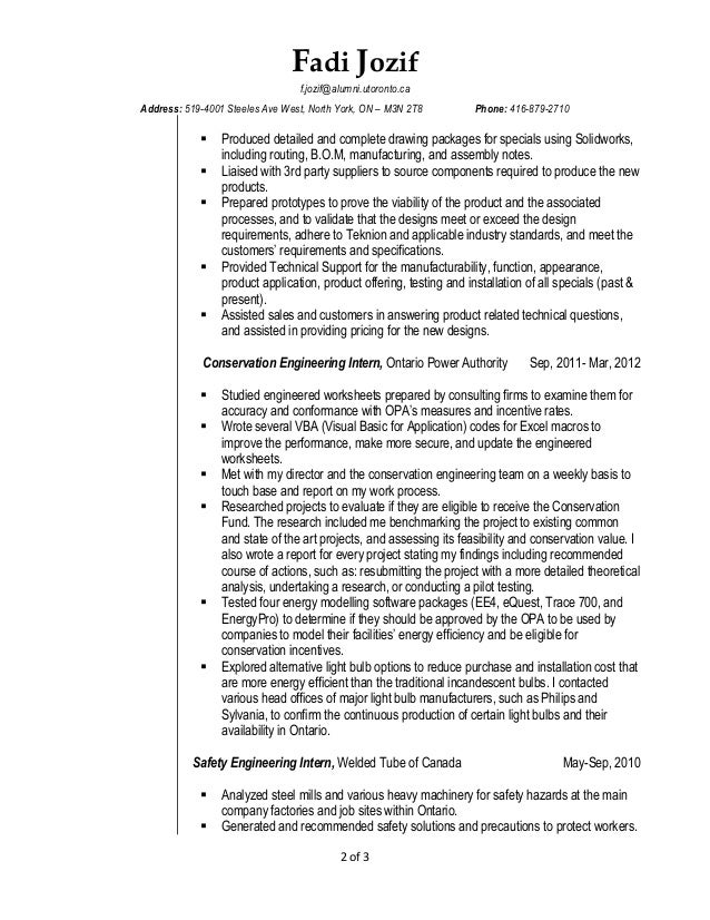 professional resume for mechanical engineer