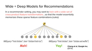 Wide + Deep Models for Recommendations
On the other hand, you may want the ability to generalize using the
representationa...