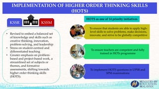 Enhancing Students’ Higher Order Thinking Skills (HOTS) via ...