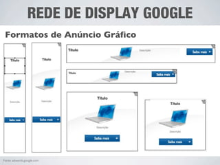 REDE DE DISPLAY GOOGLE
 Formatos de Anúncio Gráfico




Fonte: adwords.google.com
 