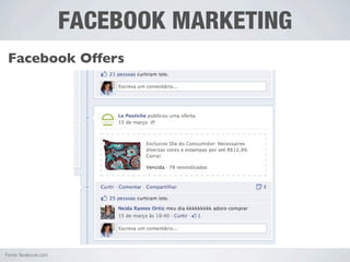 FACEBOOK MARKETING
 Facebook Offers




Fonte: facebook.com
 