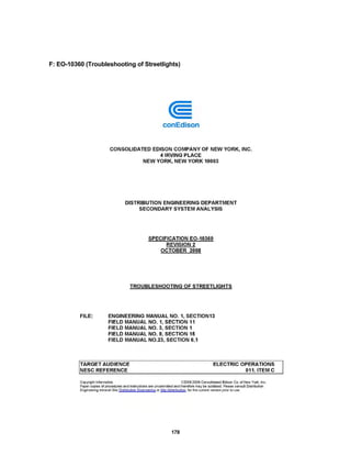 178
F: EO-10360 (Troubleshooting of Streetlights)
 