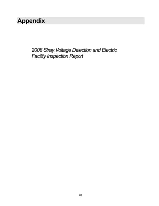 82
Appendix
2008 Stray Voltage Detection and Electric
Facility Inspection Report
 