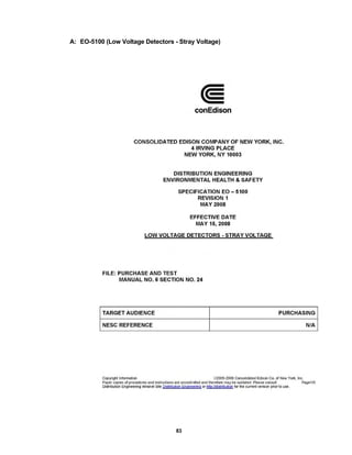 83
A: EO-5100 (Low Voltage Detectors - Stray Voltage)
 