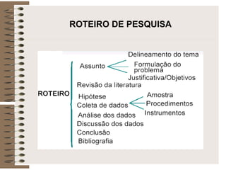 ROTEIRO DE PESQUISA
 