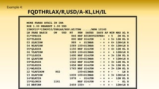 Example 4:
FQDTHRLAX/R,USD/A-KL,LH/IL
 