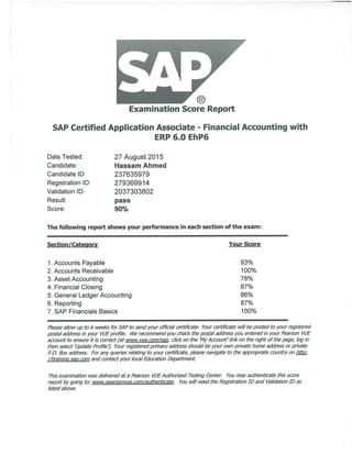 SAP FI Certificate