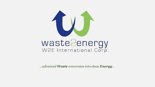 …advanced Waste conversion into clean Energy…
 